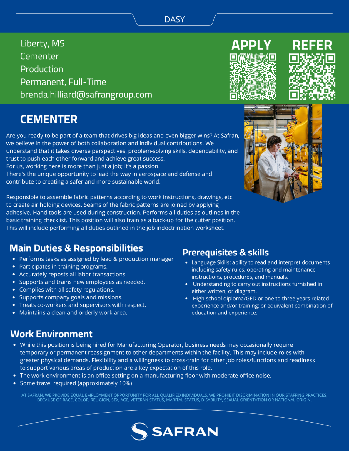 Smcc Workforce SAFRAN Aerosystems - Cementer - Southwest Mississippi Community College ...