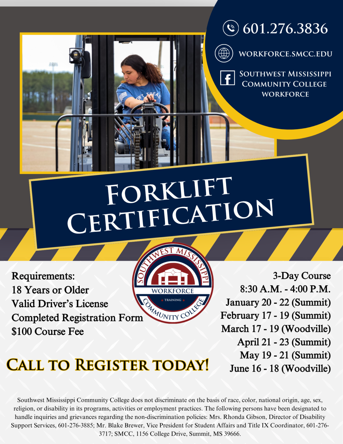 Smcc Workforce Forklift Certification - Southwest Mississippi Community College ...