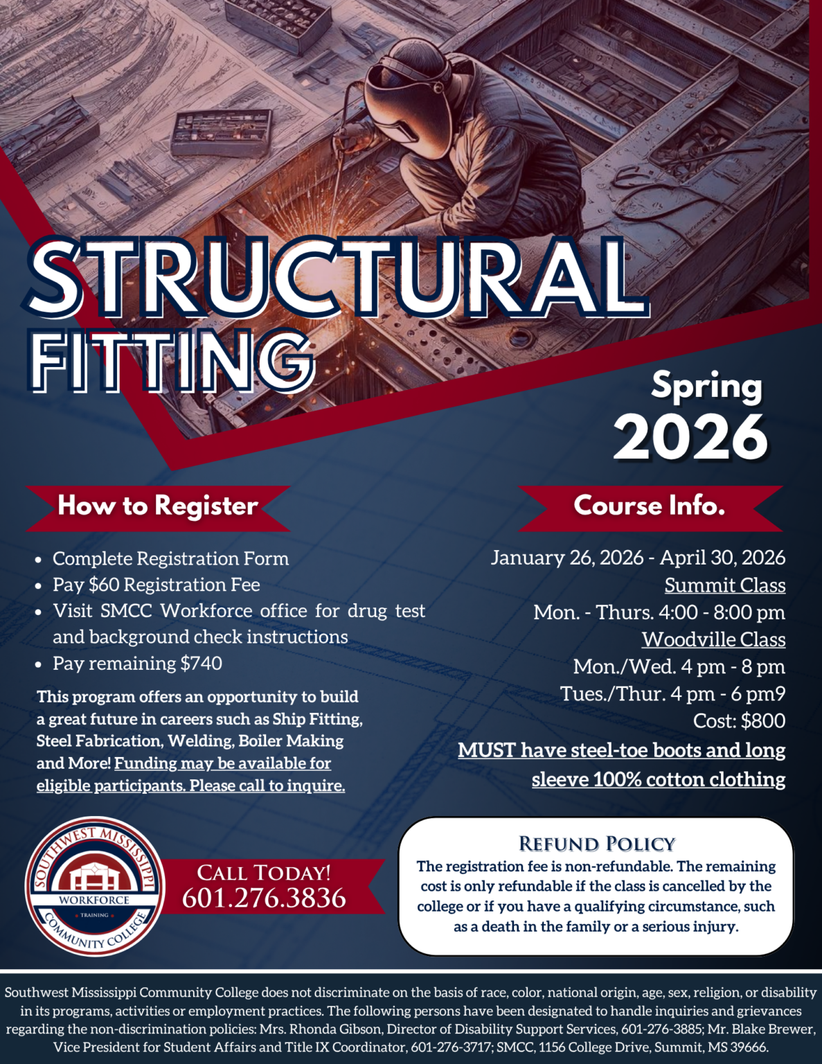 Smcc Workforce Structural Fitting - Summit - Southwest Mississippi Community College ...